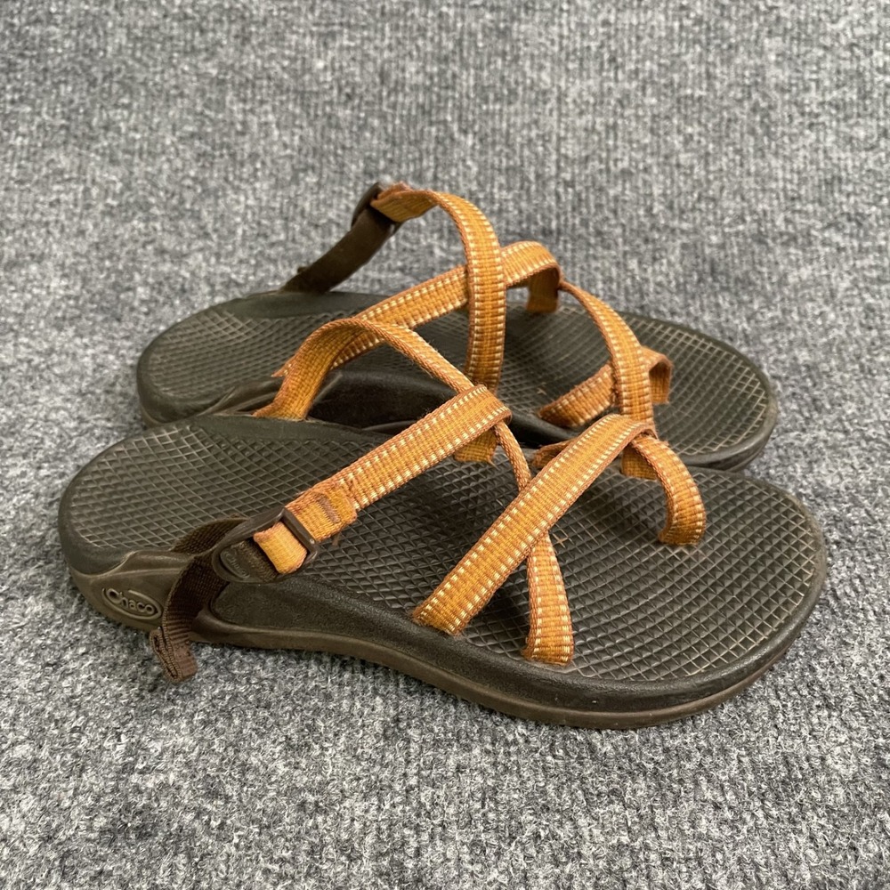 Chaco ZX2 EcoTread Sandals Womens Sz 6 Orange Double Strappy Toe Loop Sport